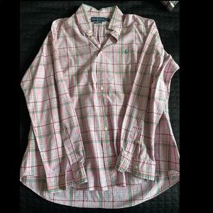 Ralph Lauren button down pink polo